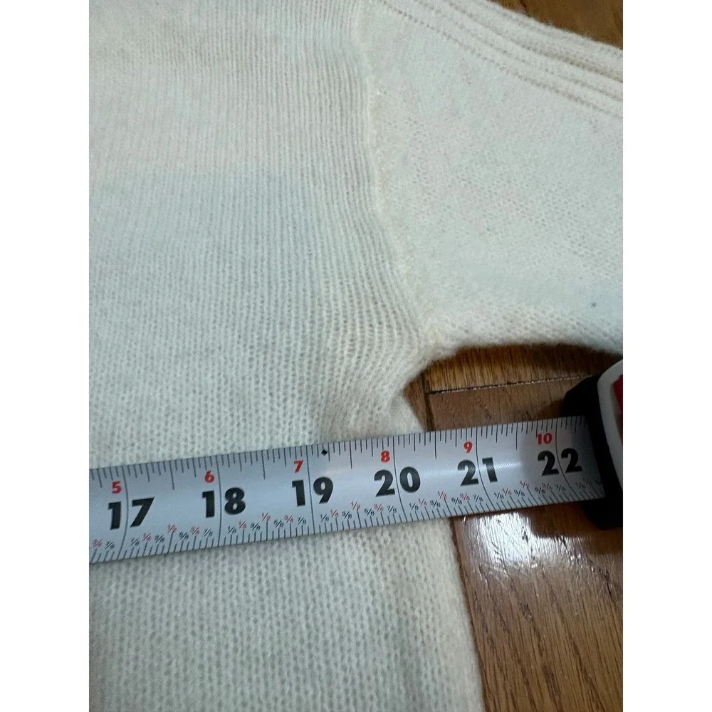 New Talbots Ivory Wool Blend V-Neck $100 Pullover Sweater PXL KH7249 07/25